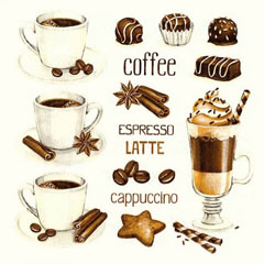 Salvete za DEKUPAŽ - Coffe & Chocolate - 1 kom 