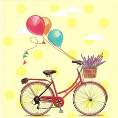 Salvete za dekupaž Bicycle with Balloons - 1 kom 