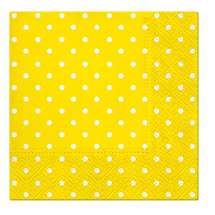Salvete za dekupaž cocktail Yellow Dots - 1 kom