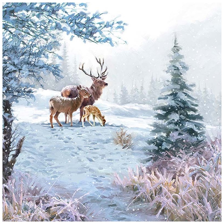 Salvete za DEKUPAŽ - Deer Family - 1 kom 