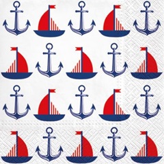 Salvete za dekupaž Ships & Anchors - 1 kom 