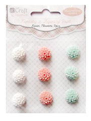 Samolepljivo cveće 16 mm - 9delni set Mint Mango 