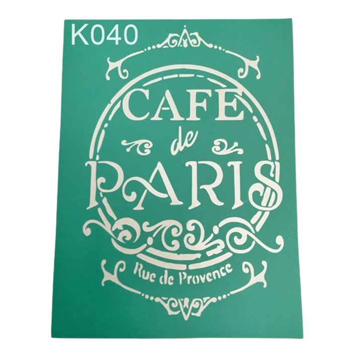 Samoljepljivi šablon Cafe de Paris 20 x 15 cm
