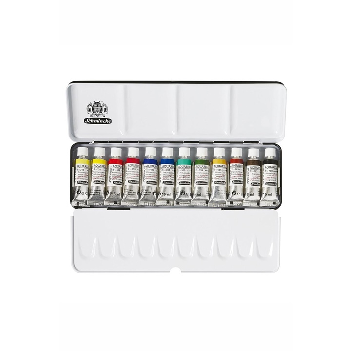 Set akvarel boja u tubama Schmincke HORADAM u metalnoj kutiji  | 12 x 5 ml
