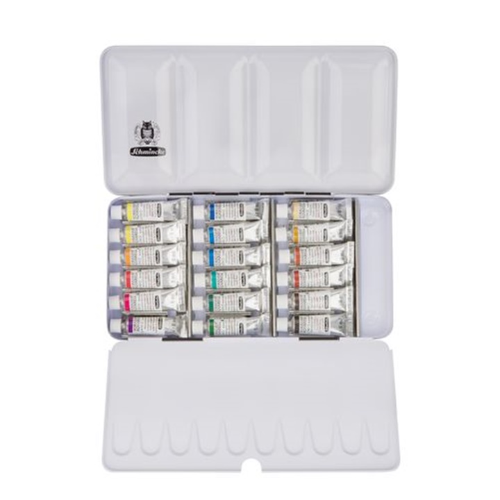 Set akvarel boja u tubama Schmincke HORADAM u metalnoj kutiji  | 18 x 5 ml