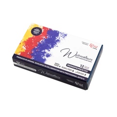 Set akvarelnih boja "Monopigmented" ROSA GALLERY , metalna kutija, Indigo, 12 boja, puni pakovi