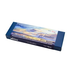 Set akvarelnih boja "Pejzaž" ROSA GALLERY , metalna kutija, Indigo, 21 boja, puni tavici