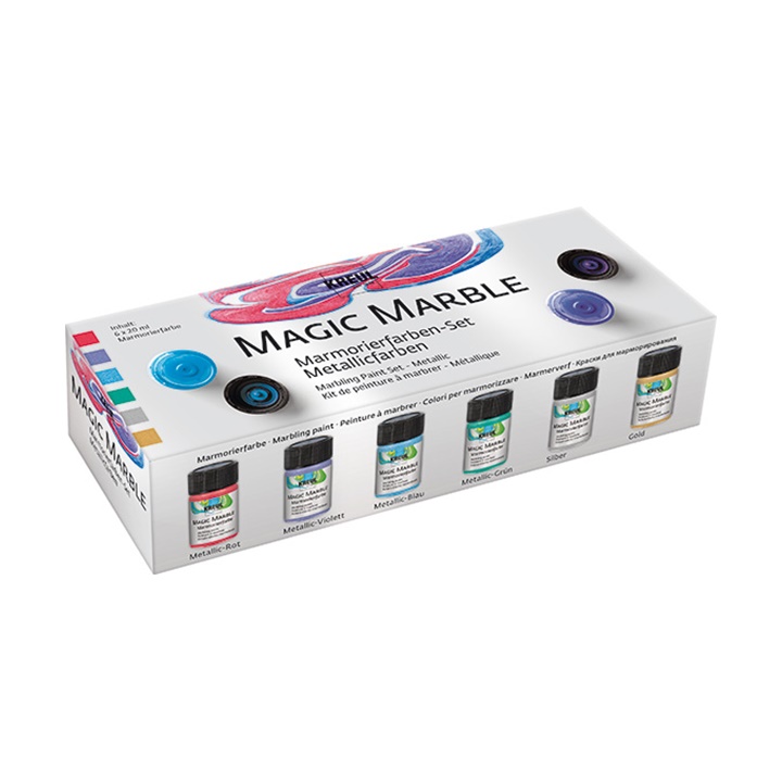 Set boja za mramorni efekat Kreul Magic Marble Metallic 6x20 ml