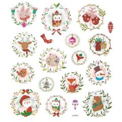 Set novogodišnjih naljepnica 18 kom  | Novogodišnji vijenci