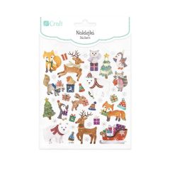 Set novogodišnjih naljepnica 38 kom  | Životinje zimi