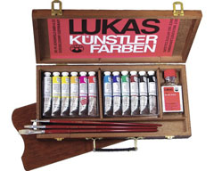 Set uljanih boja LUKAS STUDIO 12x20 ml - drveni kovčeg s dodacima 