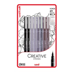 Set UNI PIN fineliner markera Creative Strokes 8 kom