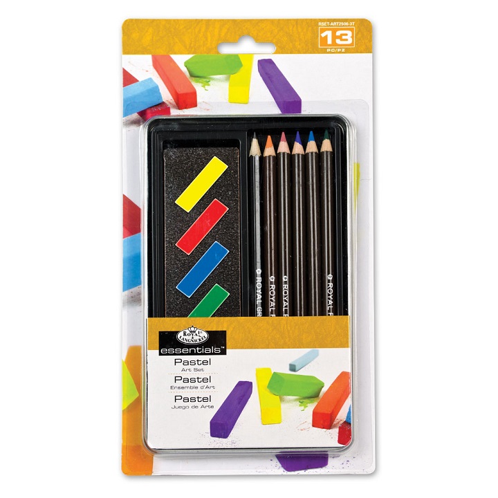 Set za crtanje - bojice I pastele Essentials u metalnoj kutiji - 13 dijelova