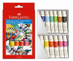 Tempere u tubi - 12 boja. 12 ml.