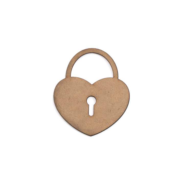 Ukras od MDF-a - lokot srce - 8.5 x 10 cm