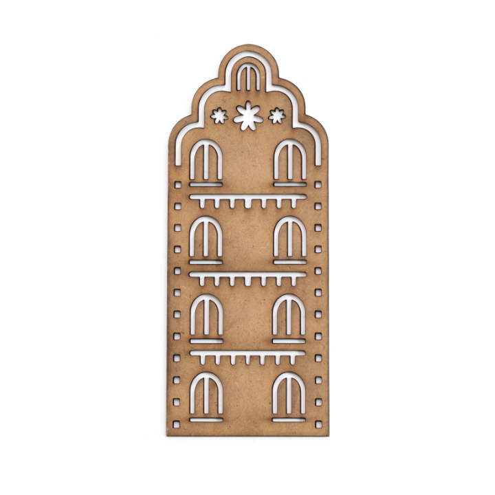Ukras od MDF-a - povijesna zgrada - 20 x 8 cm