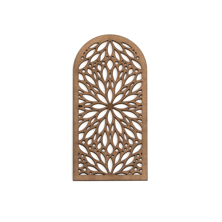 Ukras od MDF-a - prozor i cvijeće - 19.5 x 10 cm