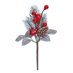 Ukrasna novogodišnja grančica 18 cm
