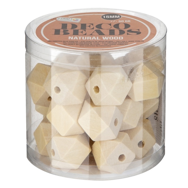 Velike drvene perle 15 mm - 50 gr