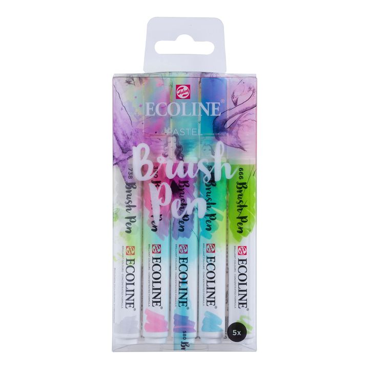 Vodene olovke Ecoline Brush Pen Pastel | Set od 5 komada