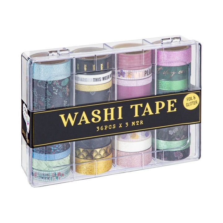Washi trake - set 36 x 3 m - roze nijanse